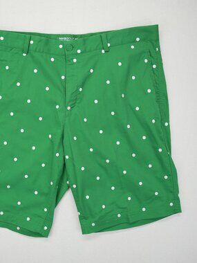 Nike Shorts Mens 38 Green Polka Dot Embroidered Golf Flat Front Chino Masters